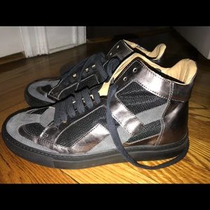 MM6 metallic leather mesh sneakers ACCEPT OFFERS
